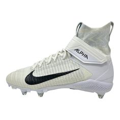 the nike superfly football cleat is shown in white and black