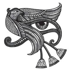 an eye with ornate designs on the iris's eyes is drawn in black and white