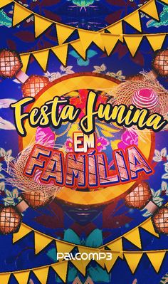 a poster with the words festa luna em camila on it's side