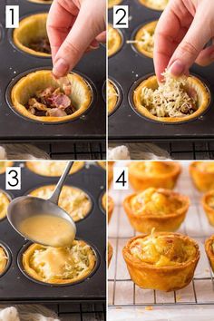 the steps to make mini quiche pies