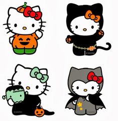 hello kitty halloween stickers are shown here