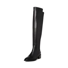 PRICES MAY VARY. Over the knee 50/50 Stretch Soft Square toe Stack heel Waterproof Knee High Boots No Heel, Flat Black Boots, Over The Knee Black Boots, Long Black Boots, Black Flat Boots, Black Snow Boots, Knee High Boots Flat, Wide Calf Boots, High Knees