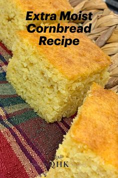 A basket of fluffy extra moist cornbread is the perfect side dish to any meal. Moist Cornbread Recipe Jiffy, Extra Moist Cornbread, Moist Cornbread Muffins, Cornbread Recipe From Scratch, Super Moist Cornbread, Easy Yeast Rolls, Easy Cornbread, Easy Cornbread Recipe