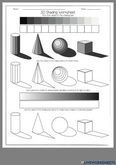 the 3d shapes worksheet is shown in black and white