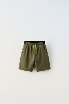 TECHNICAL SPORTY BERMUDA SHORTS - Khaki | ZARA India Denim Bucket Hat, Fashion Catalogue, Faded Denim, Zara United States, Athletic Shorts