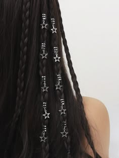 Hair Charms, Astral Projection, Star Hair, Hair Accessories Clips, Dreadlock Hairstyles, Hair Rings, Metallic Hair