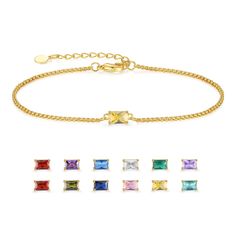 PRICES MAY VARY. Dainty Gold Birthstone Bracelet: With its simple design, the birthstone bracelet is the perfect addition to any style of clothing. And it is a simple piece that complements any look on any occasion, for everyday, date, work or formal wear. Perfect Gift for Her: This simple gold bracelet can be given to an important woman in your life at festivals. It's an ideal gift for women and teenage girls. It is also perfect for all dress up and any occasion, such as Valentine's Day, Weddin Gold Birthstone Bracelet, Birthstone Jewelry Mothers, Bracelet For Women Gold, Bracelet Emerald, Gold Bracelet Simple, Birthstone Bracelet, Meaningful Jewelry, Birthstone Bracelets, Wedding Christmas