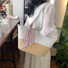 Kylethomasw Cross-border Large-capacity Cotton Knitted New Color-blocked Shoulder Bag Vacation Beach Bag Vacation Straw Shoulder Bag Brand Name: Kylethomasw Handbags Type: Shoulder Bags Types of bags: Shoulder & Crossbody Bags Main Material: PU Lining Material: Polyester Shape: SQUARE Casual White Shoulder Bag For Shopping, Casual White Rectangular Crochet Bag, Casual White Crochet Rectangular Bag, Casual White Square Bag, Casual White Shoulder Bag, Trendy Large Capacity White Beach Bag, Large Capacity White Crochet Bag For Shopping, Trendy White Large Capacity Beach Bag, White Crochet Bag With Large Capacity For Daily Use