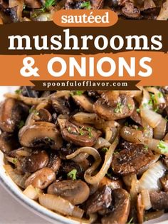 Learn how to saute mushrooms and onions, an easy dinner side dish! It is perfect to serve with your juicy and tender steak. This Sautéed Mushrooms and Onions is a side dish to impress. Save this recipe for later! Sautéed Onions And Mushrooms, Mushrooms And Onions For Steak, Onions For Steak, Steak With Mushrooms And Onions, Sauteed Mushrooms And Onions, Easy Dinner Side Dishes, Cuts Of Steak