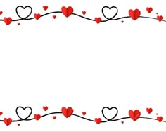 red hearts on a white background with space for text