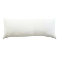 a white pillow on a white background with a black stripe down the middle and bottom