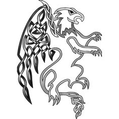 a black and white drawing of a dragon with an intricate design on it's back