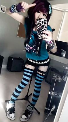 #scene #scenekid Actual Emo Outfits, Emo Outfit 2000s, Sence Kid Emo, Blue Scene Outfits, Emo Poses, Scene Outfits 2000s, Scene Outfit Ideas