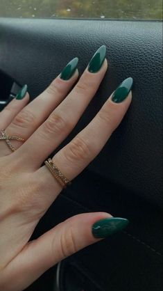 Dark Green Nails, November Nails, Smink Inspiration, Green Nail, Thanksgiving Nails, Dark Nails, Prom Nails