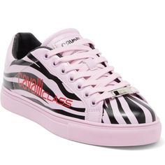 Roberto Cavalli Zebra Print Tennis Shoe (Women) Pink Zebra, Size 7 M. Lace-Up #Barbiecore Backless Sneakers, Roberto Cavalli Shoes, Studded Sneakers, Womens Tennis Shoes, Top Sneakers Women, Shoe Women, White Leather Sneakers, Women Pink, Pink Zebra