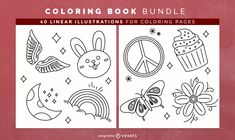 Sweet coloring book KDP interior design Book Interior Design, Coloring Book Design, Interior Design Vector, Price List Design, T-shirt Design Illustration, Kdp Interior, Designs Coloring Books, List Design, Brochure Design Inspiration