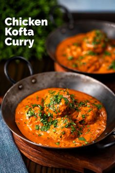 chicken kofta curry in a skillet