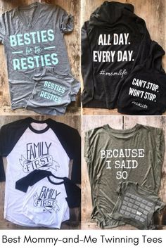 Mommy and Me matching graphic tees. Fashion for Mothers and daughters. #momfashion #kidfashion #graphictees Matching Outfit Ideas, Silly Shirts, Graphic Tees Fashion, Mom And Me Shirts, Mothers And Daughters, Silly Shirt, Graphic Tee Style, Mommy And Me Shirt, Family Picture Outfits