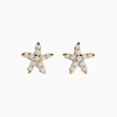 Effy 14K Yellow Gold Fresh Water Pearl Starfish Stud Earrings Elegant Yellow Gold Starfish Charm Earrings, Elegant Yellow Gold Earrings With Starfish Charm, Effy Jewelry, Fresh Water Pearl, Water Pearls, Gold Yellow, Starfish, Fresh Water, Freshwater Pearls