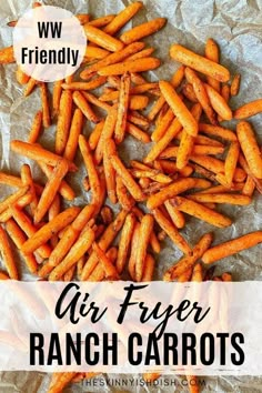 air fryer ranch carrots with text overlay