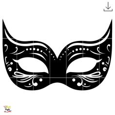 a black and white mask on a white background