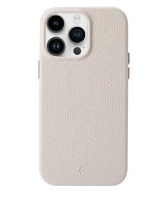 the back of an iphone 11 case with two cameras on it, in white leather