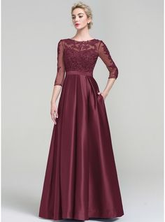 Duchesse-Linie U-Ausschnitt Bodenlang Satin Abendkleid Full Length Chiffon Evening Dress, Evening Chiffon Full-length Dress, Satin Evening Dress, Prom Dresses Elegant, Beautiful Evening Dresses, Lace Evening Gowns, Tulle Evening Dress, Satin Evening Dresses, Cheap Evening Dresses