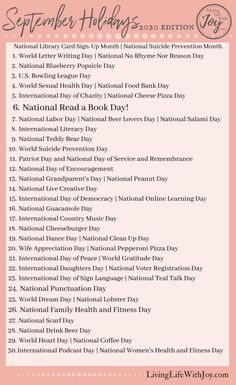 the national book day list with text overlaying it and an image of a pink background