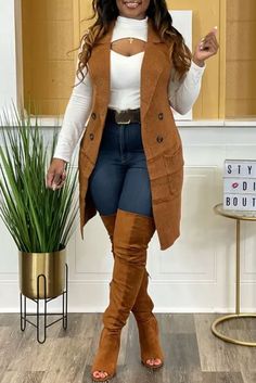 Winter Mode Outfits, Sleeveless Outfit, Turndown Collar, Plus Size Kleidung, Mode Inspo, Looks Chic, Curvy Outfits