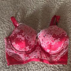 Nwt Victory Secret Red Bra! Fun And Flirty Victoria's Secret Red Bra For Night Out, Victoria's Secret Red Party Bra, Elegant Red Bra With Lace Trim, Red Fitted Bra For Parties, Red Party Bra, Fitted Red Lace Bra, Fitted Red Underwire Bra, Victory Secret, Red Bra