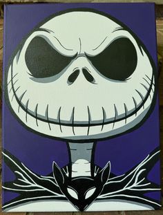 a painting of jack skellingy from the nightmare before it has been painted on