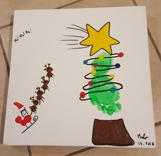 a child's drawing of a christmas tree