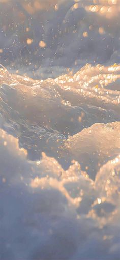 the water is foamy and has small bubbles on it's surface, as seen from above