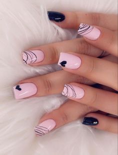 Valentine Nail Art, Makijaż Smokey Eye, Gel Nail Designs, Heart Nails, Nail Designs Spring, Chic Nails, Fancy Nails