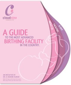 the cover of a guide to the most advanced birthing facility in the country, with three