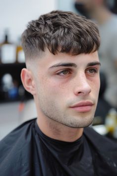 32. Textured French Crop (Best Haircuts For Men With Oval Face) - Best Haircuts For Men With Oval Face Mens Mushroom Haircut, French Crop Straight Hair Men, Mens French Crop Hair, Haircuts For Oval Faces Men, Oval Face Haircuts Men, Textured French Crop, France Crop, Oval Face Haircuts Short