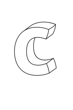 the letter c is drawn in black and white