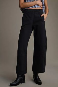 The Izzie Relaxed Pull-On Barrel Pants by Pilcro | Anthropologie Barrel Pants, Wardrobe Update, Black Pants Casual, Fall Shopping, Pull On Pants, Style Profile, Fall Wardrobe, Things To Buy, Capsule Wardrobe