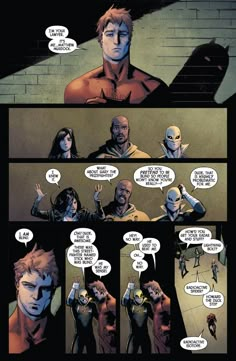 an image of a comic page with two men talking to each other and one man in the