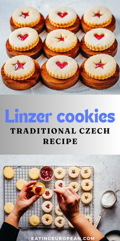 the recipe for linzer cookies is shown here