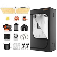 Spider Farmer Grow Tent Kit 4x2 Complete SF-2000 LED Grow Light with Samsung LM301B Diodes & Dimmable Lights 24" x 47" x 71" Indoor Grow, Clip Fan, Power Bars, Led Grow Light, Trellis Plants, Steel Lighting, Grow Tent, Grow Kit, Grow Bags