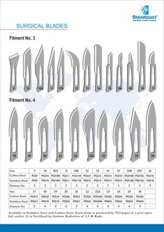 the different types of knives are shown in this image, and each has an individual size