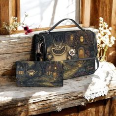 Dark cottagecore nordic folk art cute monster PU Leather witchy Satchel Bag and wallet set, crossbody bag wallet gift set by Sense Forest Satchel bag: *Full PU Leather: Crafted from high-quality PU leather for a luxurious feel. *L 10.6"x H 8" x W4" *Adjustable Shoulder Strap: Versatile strap allows for cross-body or shoulder carrying. *Convenient Top Handles: Provides options for hand-carrying, adding versatility to your style. *Versatile Use: Perfect for everyday use, work, travel, or casual outings, offering functionality and style. *Sophisticated Design: Effortlessly complement any ensemble with this stylish and practical satchel bag. CARE INSTRUCTIONS: Regular wiping is recommended with cold water and a wet cloth. And just dry it to get rid of the smell. (It's normal to smell something Witch Style Outfits, Goth Bags, Goth Bag, Nordic Folk Art, Witch Accessories, Witch Style, Accessories Goth, Dark Cottagecore, Witch Aesthetic