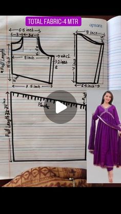 a woman's sewing pattern for a dress with measurements and instructions to make it