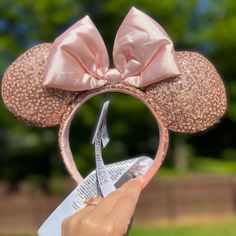 Disney Minnie Mouse Pink Rose Gold Sequence Disney Parks Mickey Ears Headband Mickey Ears Headband, Rose Gold Minnie Ears, Minnie Mouse Pink, Pink Sparkly, Ears Headband, Pink Sparkle, Minnie Ears, Disney Accessories, Mickey Ears