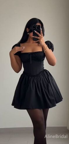 Elegant Black Square A-line Short Mini Homecoming Dress, HD3194 1. Material:satin,pognee.2. Color: it can be in custom color, please contact us and tell us dress number, then we will send you more colors to choose.3, Size: can do both standard size and custom size. If you need do custom sized dresses, please send us following measurements or leave a note when place an order.bust______ cm/inchwaist______cm/inchhip:_______cm/inchdress length:_______cm/inchshoulder to shoulder :_______cm/inch (measured from back of shoulder)shoulder to bust :_______cm/inch (measured from middle shoulder to nipple)shoulder to waist :_______cm/inch (measured from middle of shoulder to natural waist)shoulder to floor with shoes on :_______cm/inch (length from middle of shoulder over nipple to floor with shoes on Aline Short Dresses, Elegant Birthday Dress Classy, Short Satin Dress Classy, Tea Party Ideas For Adults Outfit, Long Birthday Dress, Short Gown Styles For Material, Long Homecoming Dress, Simple Dress Styles, Mini Homecoming Dress