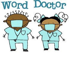 two doctors wearing masks with words that say word doctor