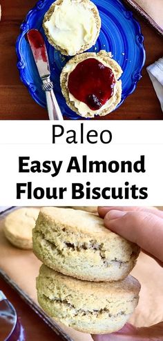 paleo easy almond flour biscuits with jam on top