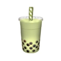 a plastic cup with a straw sticking out of it's top and polka dots on the bottom