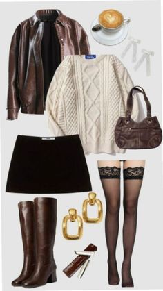 Autumn Outfit, Inspiration Mode, Fall Winter Outfits, Black Skirt